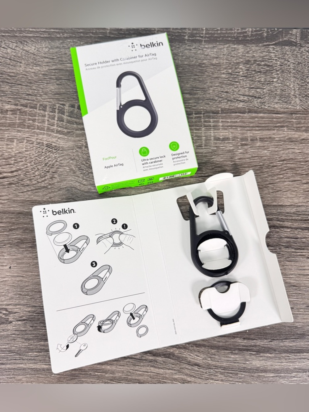 NEW Belkin Secure Holder with Carabiner for AirTag
